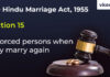 Section 15 Hindu Marriage Act 1955 - Divorced persons when may marry again